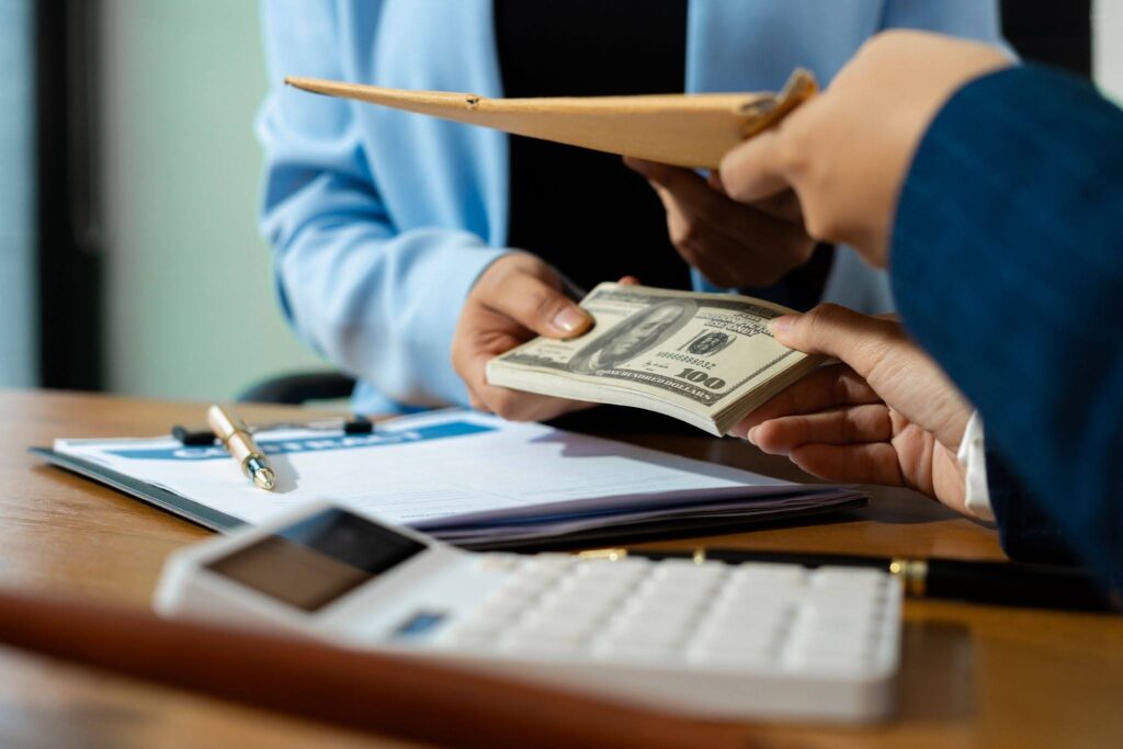 employees counting cash