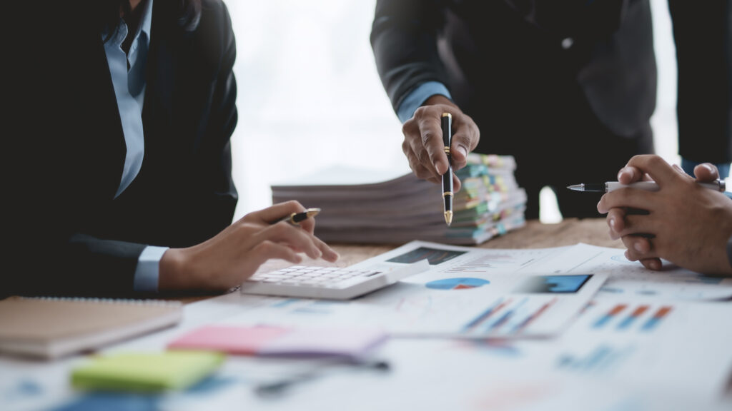 Business Professionals Analyzing Data During a Meeting