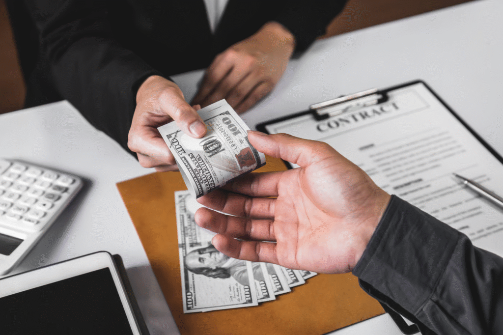 Transferring Money with Signed Contract and Calculator