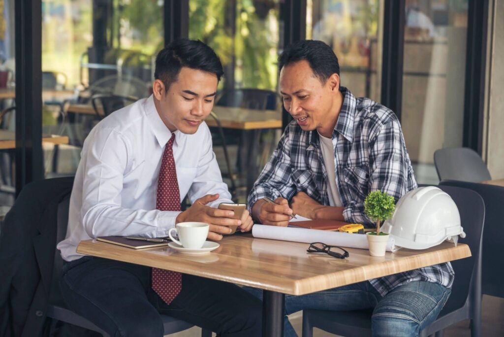Business owner planning future business growth with loan support
