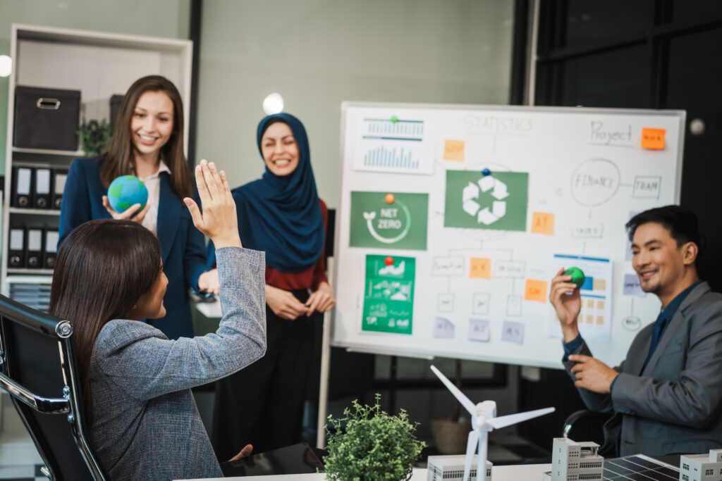 Innovative Team Discussing Environmentally Sustainable Business Solutions