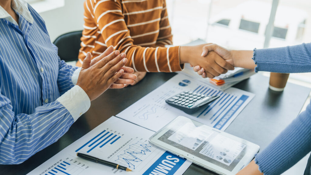 Shaking hands, Close up group of business 